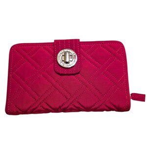 Vera Bradley RFID Turnlock Wallet, Signature Cotton, 8"x5", Christmas Red, NWOT